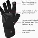 Duerer Arthritis Compression Gloves with Straps, Women Men for RSI, Carpal Tunnel, Rheumatoid, Tendonitis, Hand Pain, Hand Support. Fingerless Gloves for Computer Typing and Daily work (Black, S) (Small (1 Pair))
