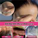 NIKISS SKINLIKE Real HD Lace Closure, 2x6 HD Lace Closure Straight Human Hair Pre-Plucked Bleached Knots 0.095mm Ultra-thin Invisible Swiss Lace 14 Inch