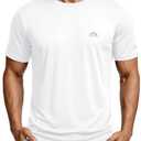ASPO Men's T-Shirts Moisture Wicking Workout Shirt Lightweight Athletic Quick Dry Gym Shirt for Men Casual Outfits White L (White, L)