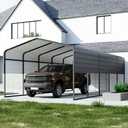 Garveelife 11'x20'x9' Metal Carport, Heavy Duty Steel Car Ports for All-Weather, Vertical Roof Design, for Full-Size Pickup Trucks, Boats, and Tractors