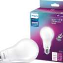 PHILIPS LED 150-100-60W A21 1-Pack BrightDial Daylight (5000K) 2605-1600-800 Lumen (22-12-8W = 150-100-60W) Frosted Flicker-Free Light Bulb