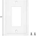 Henne Bery Modern Edge Decorative Wall Plate Switch Plate Outlet Cover, Durable Solid Zinc Alloy (Single Decorator 2PK, White)