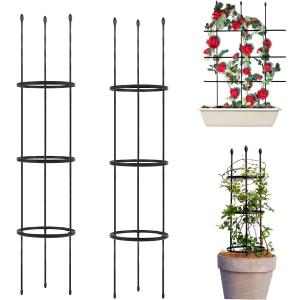 Garden Trellis,2 Pack Plant Trellis,2 in 1 Tomato Cages and Supports for Vines Crop,Plant Stake for Climbing Plants Indoor Outdoor,Plant Cage for Flower,Vegetable,Vines, Pot Trellis for Potted Plants