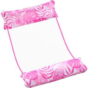 Sloosh Hammock Pool Floats Adults, 4-in-1 Multi-Purpose Inflatable Pool Floaties Soft PVC Water Hammock Lounge (Pink)