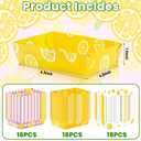 Geefuun 50Pcs Lemon Paper Food Trays Decor Disposable Serving Plates Pink Yellow Lemonade Summer Theme Party Birthday Baby Shower Picnic Supplies Bulk