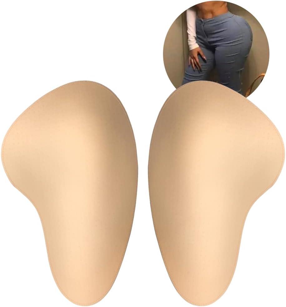 1 Pair Breathable Sponge Butt Lift Pads,Hip Thigh Pads Reusable Buttocks Enhancers Inserts Removable Padding for Padded for Underwear Panties Crossdressing (Beige)