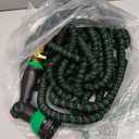 100 ft Expandable Garden Hose - Kink Free Flexible Water Hose with Thumb-Controlled 10-Function Nozzle, 3/4 Solid Brass Connectors, Retractable Latex Core - Lightweight Expanding Hose
