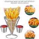 Hemoton  French Fries Stand Fish and Chips Basket Holders Snack Appetizer Serving Rack Food Display Wire Stands for Kitchen Restaurant Buffet