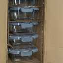 M MCIRCO [5-Pack,36 Oz] Glass Meal Prep Containers 2 Compartments Portion Control with Upgraded Snap Locking Lids Glass Food Storage Containers, Microwave, Oven, Freezer and Dishwasher (4.5 Cups) (Gray)