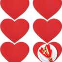Remerry Leather Heart Placemats Set of 6 Red Heart Shaped Place Mats Waterproof Washable Table Kitchen Mats for Kitchen Dining Decor(Classic,Red,11.81 x 10.24'')