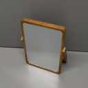 ZOROSY Desk Makeup Mirrors with Wood - Rectangle Wall-Mounted Mirrors Table Mirrors for Living Room Bedroom Birthday Gifts (10.5" L x 7.8" W)