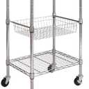 Seville Classics Commercial Work Table Island Utility Cart Prep Station, for Restaurant, Kitchen, Warehouse, Garage, Hotel, Home, Stainless-Steel Top NSF , 24" W x 20" D, 24" W X 20" D X 36" H
