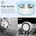 Dog Bowl, Stainless Steel Dog Food and Water Bowl with Non Slip Quiet Bottom, Easy to Clean, Dishwasher Safe, 40oz, White