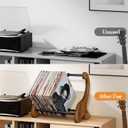 Vinyl Record Storage Premium Wooden Record Holder & Album Crate, Holds 60+ Records, Desktop Display Stand for Vinyl Lovers