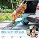 CO-Z Dog Ramp for Car, 63" Folding Pet Ramps for Large Dogs up to 200 lb, Portable Dog Pet Stairs Ramp for SUV Truck Bed Couch, Indoor and Outdoor Use with Non-Slip Rug Surface (63" L x 17" W)