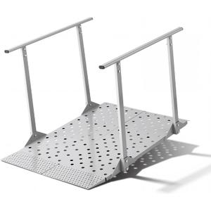 VEVOR Wheelchair Ramp with Handrails, 44.9 x 33.5 in, Heavy Duty Handicap Ramp, 440 lbs Capacity, Non-Slip Portable Threshold Ramps for Home Steps, Stairs, Doorways, Curbs, Walkers, Scooters