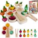 Fisher-Price Wood Montessori Toy Sorting Tree, American Montessori Society Seal of Excellence, Wooden Learning Activity Puzzle & Expert Play Tips for Preschool Kids Ages 3+ Years 