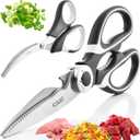 Kitchen Shears by Gidli, Includes Seafood Scissors As a Bonus - Heavy Duty Utility Stainless Steel All Purpose Ultra Sharp Scissors for Food/Cooking