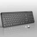 TECKNET Wireless Keyboard Bluetooth & 2.4G USB, Up to 4-Device Connection, USB C Rechargeable Battery, Quiet Typing, Compact Layout, 7 Ergonomic Tilt, Compatible with Windows/Android/iOS, Black
