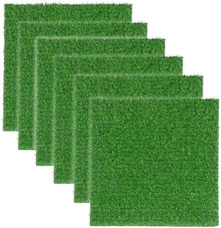 VERDIGRASS Artificial Grass Mat 12x12 Inch,Fake Grass Turf Patch,Synthetic Grass Indoor Outdoor,Patio Grass Tiles Realistic Grass Rug with Drainage Hole for Table Decoration