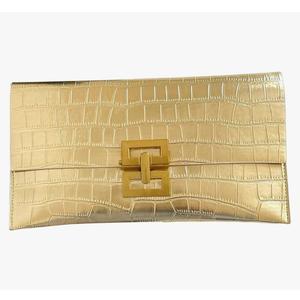 Verdusa Women's Clutch Evening Bags Trendy Envelope Handbags Metallic Purses Formal Wedding