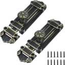 Geesatis 2Pcs Bronze Slide Door Bolt Gate Security Lock Latch Antique Sliding Door Window Latch, with Mounting Screws, Length 5 inch