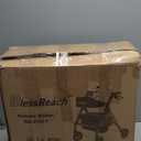 Foldable Rollator Walkers with Seat for Seniors, 450 lb Capacity, 8'' Wheels, 18" Big Seat, 6-Position Adjustable Height, Heavy-Duty Aluminum Rolling Walker (Red)