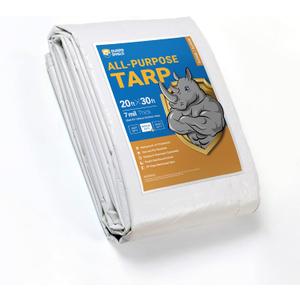 GUARD SHIELD White Tarp 20x30 Feet Medium Duty All Purpose Poly Tarps Cover 7mil