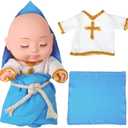 Sosation Nativity Jesus 8 Inch Baptism Plush Decor with Clothes Cute Jesus Gifts for Christmas Party Christian Home Church Decor Religious Baptismal Gifts