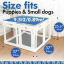 Clear Acrylic Dog Playpen Indoor, Expandable Size & Flexible Shape, Ideal for Small & Toy Dogs, White