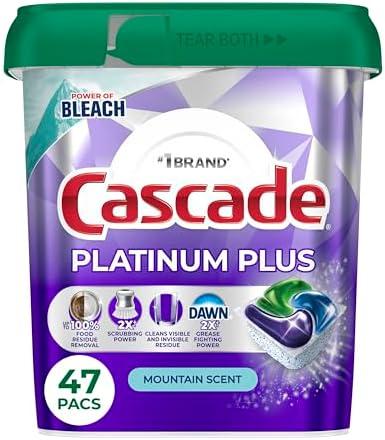 Cascade Platinum Plus Dishwasher Pods, Dishwasher Detergent, Dish Detergent Soap, Mountain