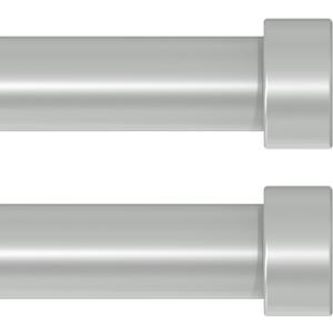 VOIIY 2 Pack Curtain Rods for Windows 28 to 48 Inch(1.5-5 Feet), Silver 1'' Diameter Drapery Rods with End Cap Style Design, Modern Adjustable Heavy Duty Curtain Rod, Size:30''-60''