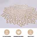 Snowkingdom Pack of 18 Gold Metallic Round Placemats Bulk Pressed Vinyl Leaf Dinning Kitchen Table Mats Decorations Setting for Christmas Wedding Thanksgiving Party Event Holiday Autumn Harvest, Large