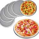 6 Packs Aluminum Alloy Pizza Pan with Holes, 8 Inch Commercial Grade Pizza / Baking Screen for Oven Round Pizza Crisper Tray Pizza Baking Tray for Home Restaurant, Seamless (8-Inch, Pack of 6)