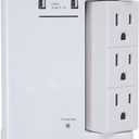 Prime PBRUSB346S 6-Outlet Wall Tap with 1,200-Joule Surge Protection and Dual USB Charger