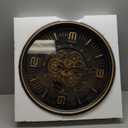 Maxstar Large Vintage Moving Gear Wall Clock, 20''Battery Operated Industrial Steampunk Metal Decor for Living Room, Office,Fireplace, Farmhouse(Arabic Number-Bronze)