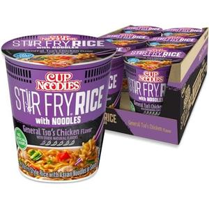 Nissin Cup Noodles Stir Fry Rice with Noodles, General Tso's Chicken, 2.68 Ounce (Pack of 6), By 2050