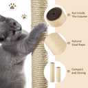 2 Root Cat Scratching Post Replacement 13.78x3.54 Cat Tree Scratch Post Replacement Natural Sisal Pole Cat Scratch Post Refill Pole Part with M8 Screws for Kitten Tree Tower Cat Furniture Accessories