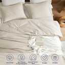 PHF Natural Cotton Muslin Comforter Set Twin Size, Ultra Soft Breathable