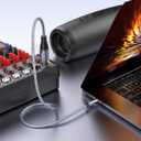 XLR to 3.5mm Cable 6ft Microphone Cable Unbalanced 1/8 inch to XLR Female Microphone Cord for Camcorders, DSLR Cameras, Computer Recording Device-Grey