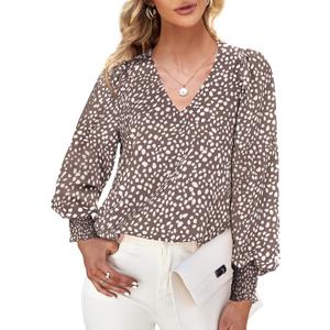 Teurkia Women's Polka Dot 3/4 Sleeve Blouse Tops Ladies Casual Office Work Crew Neck T-Shirt (M)