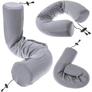 Dot&Dot Twist Memory Foam Travel Pillow for Airplanes - Travel Neck Pillow for Sleeping - Airplane Pillow for Neck Support - Adjustable, Bendable Neck Roll Pillow, 
Steel