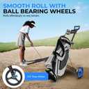 SereneLife Golf Push Pull Cart Lightweight, Foldable, Bag Holder with Adjustable Handle, Caddy Accessories, Compact Folding Golf Trolley for Travel, 2 Wheel, 22.8"