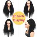 Urbeauty 22 Inch Long Burmese Curly Half Wigs for Black Women 3 in 1 Protein Glueless Wear and Go Seamless Flip Over Wig Soft Natural Human Hair Feel 200% Density Daily Use Beginner Friendly Light