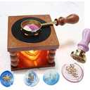 Wax Warmer for Seal Stamp, Wax Seal Stamp Warmer Kit, Wax Seal Stamp Set Sealing Wax Furnace Tool Melting Sealing Wax Seal Sticks Beads Wax Seal Spoon Holder Wedding Invitation Seal Stamp Kit