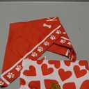 CROWNED BEAUTY Valentines Day Dog Bandanas Large 2 Pack,Kisses Adjustable Triangle Holiday Plaid Reversible Scarves for Medium Large Extra Large Dogs Pets DB15