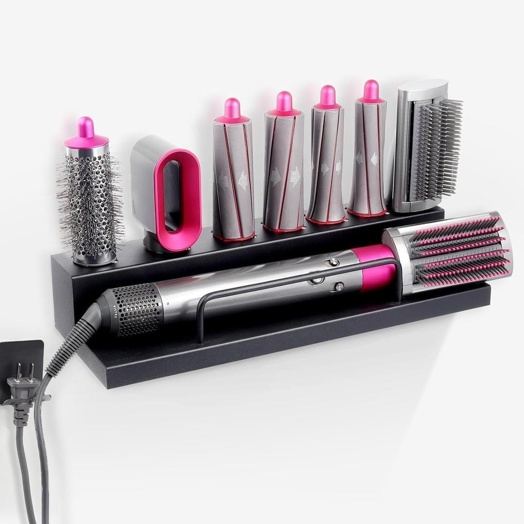 DALUOBO Storage Holder for Dyson Airwrap Curling Iron Accessories Wall Mounted Rack Bracket Stand with Adhesive for Home Bathroom Organizer Black DALUOBO Storage Holder for Dyson Airwrap Curling Iron Accessories Wall Mounted Rack Bracket Stand with Adhesive for Home Bathroom Organizer Black