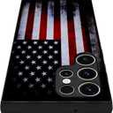 Compatible with Samsung Galaxy S22 Ultra Case American Flag Pattern Hard PC Back and Soft TPU Sides Scratchproof Shockproof Protective Case for Samsung Galaxy S22 Ultra