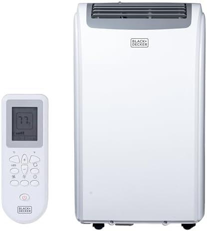 BLACK+DECKER 12,000 BTU Portable Air Conditioner with 9,000 BTU Heating, 4-in-1 AC, Heater, Dehumidifier and Fan, Portable AC Unit with Remote Control, White, BPP08HWTB