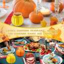 4 Pack Pumpkin Shaped Scented Candles Fall Pumpkin Spice Candles Decor Natural Soy Wax Candle for Home Autumn Halloween Thanksgiving Gift Farmhouse Decoration (White Green Yellow Orange)